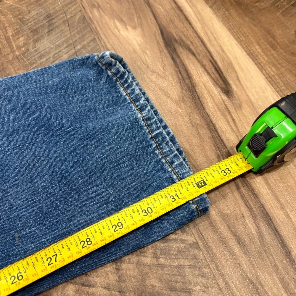 Y2K American Eagle Jeans Mens 34x32 Blue Slim Straight Denim Pants Casual